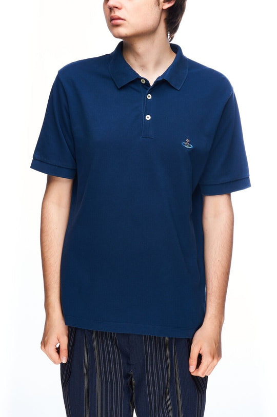 VIVIENNE WESTWOOD MAN Polo Shirt Blue Cotton Men's Size L