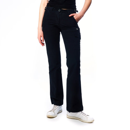 NAPAPIJRI Pants Black Cotton Women's Flared Jeans Size 40
