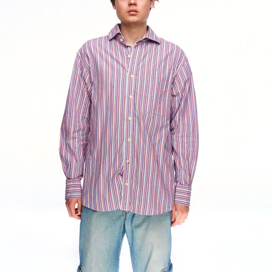 GANT Shirt Multicolored Striped Cotton Men's Long Beach Poplin Size L
