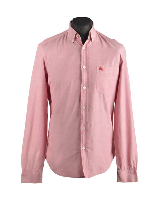 BURBERRY Brit Shirt Pink Cotton Men's Button Down Size M