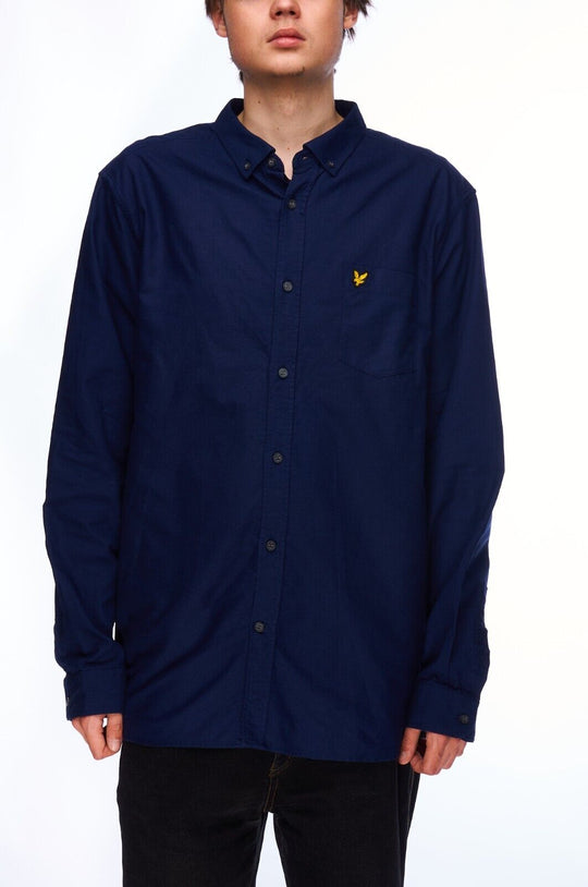 LYLE & SCOTT Shirt Navy Cotton Men's Button Down Size XL