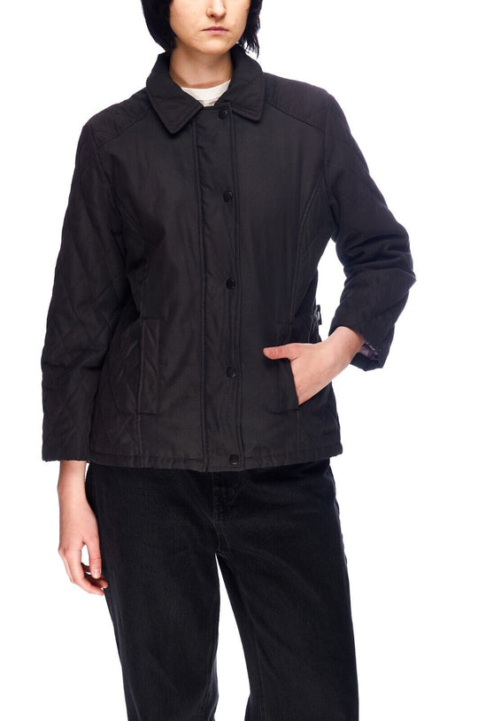BARBOUR Panelled Newmarket Quilt Jacket Womens Tartan Lining Size 16UK / 12US