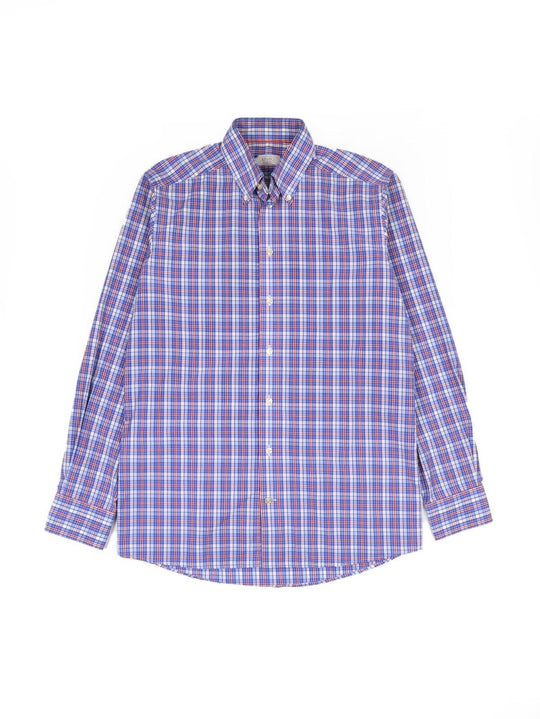 ETON Dress Shirt Blue Check Cotton Men's Slim Fit Size 39 / 15.5