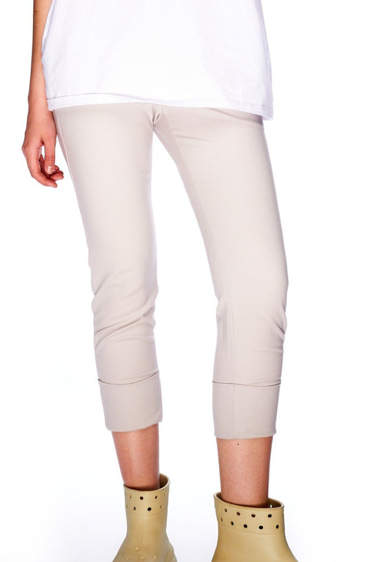 BRUNELLO CUCINELLI Chino Pants Beige Wool Women's Cropped Trousers Size 40 IT