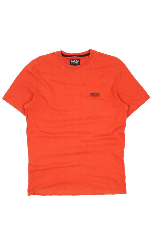 BARBOUR International T-Shirt Orange Cotton Men's Tee Size L