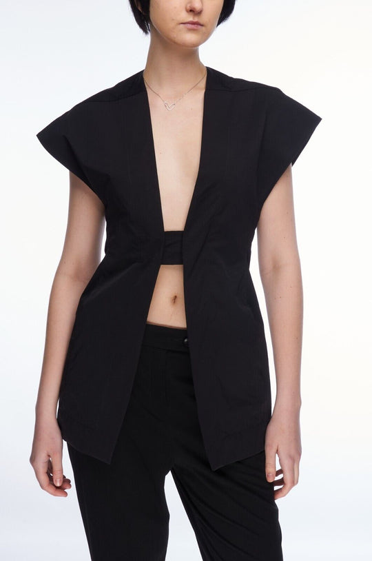 RICK OWENS Island SS 2013 Mainline Runway Black Jacket Vest Women's Size S