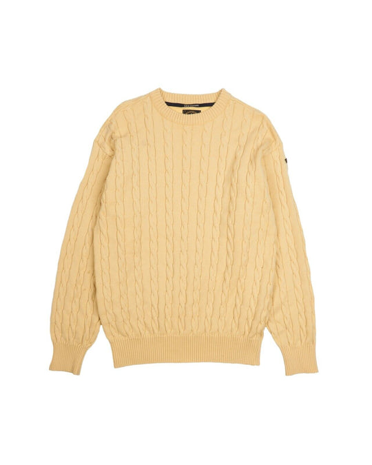 PAUL & SHARK BRETAGNE Yellow Anchor Mens Wool Cable Knit Pullover Size L