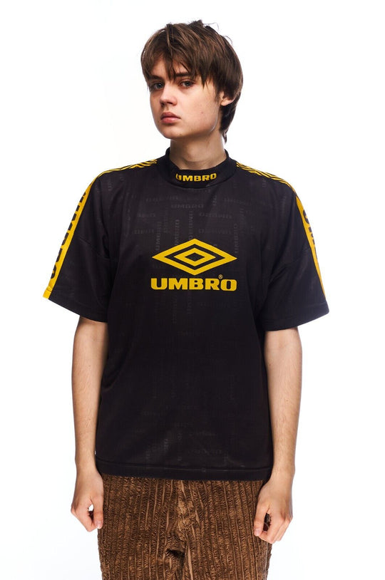 UMBRO T-Shirt Black Yellow Logo Men's Tee Top Size M