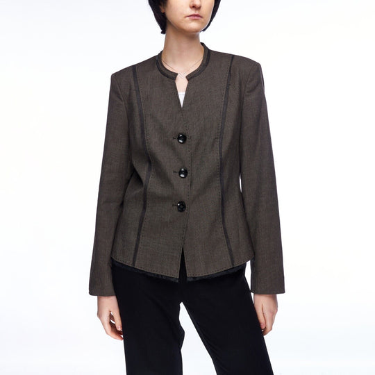 CHRISTIAN BERG Blazer Jacket Brown Viscose Women's Size 40