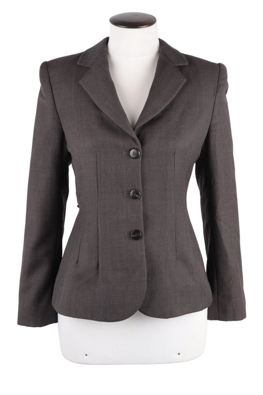 ARMANI COLLEZIONI Blazer Jacket Gray Wool Women's Half Belted Size 40