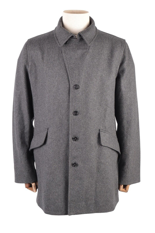 PAUL SMITH Coat Gray Wool Nylon Men's Half Belt Jacket Size XL