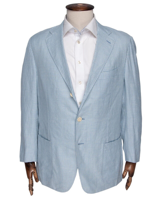 SARTORIA MILANESE Blazer Blue Linen Wool Mens Summer Jacket Size 54 / 44