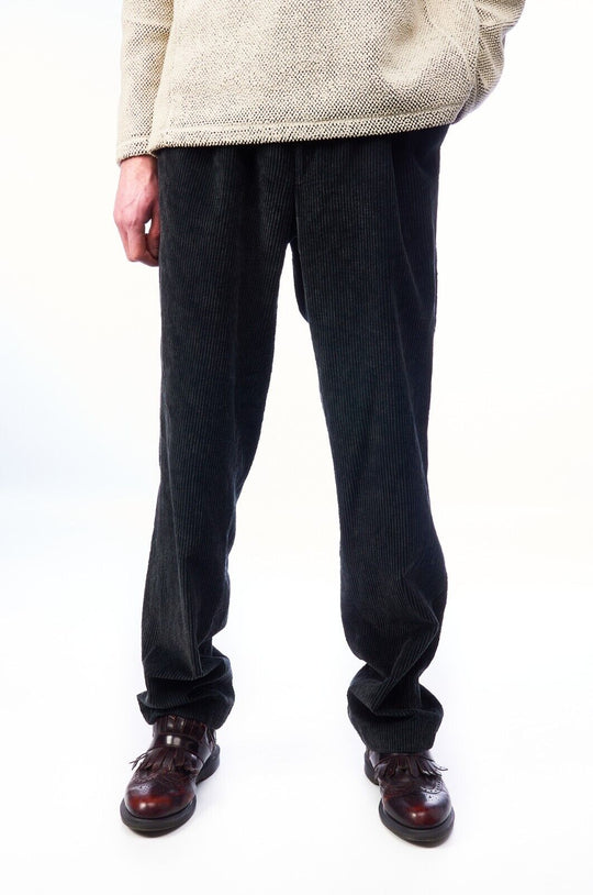 CANALI Dress Pants Black Cotton Men's Straight Leg Trousers Size 50