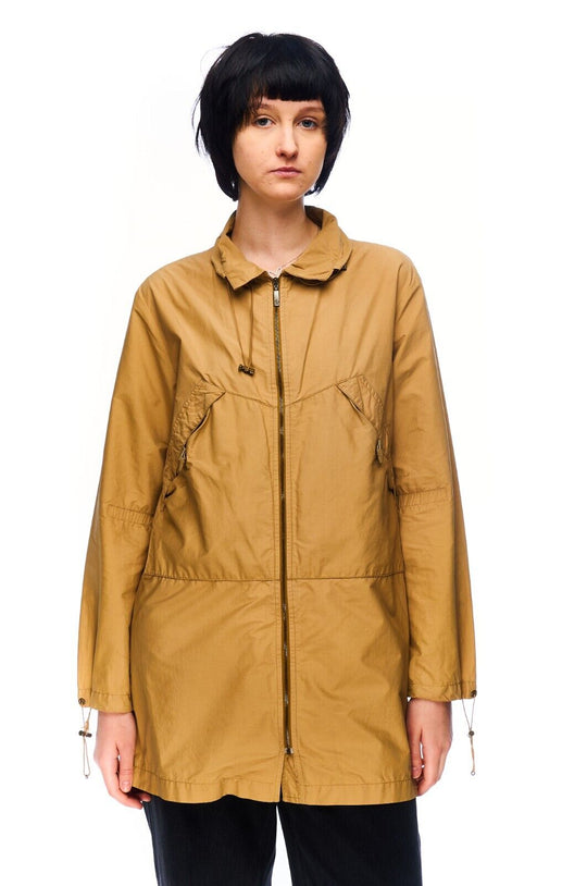 MONCLER Jacket Beige Cotton Women's Lightweight Parka Size 1