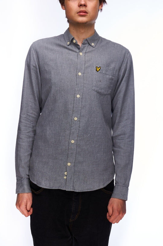 LYLE & SCOTT Shirt Gray Cotton Men's Button Down Size S