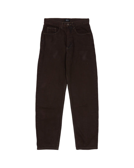 HUGO BOSS Denim Brown Washed Faded Cotton Mens Jeans Size 31 / 34