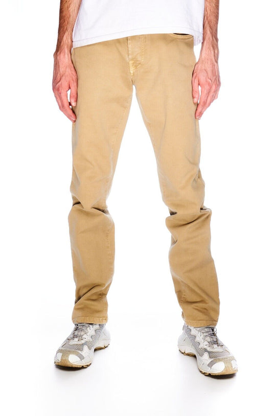 LUIGI BORRELLI Napoli Pants Brown Cotton Men's Straight Leg Trousers Size 31