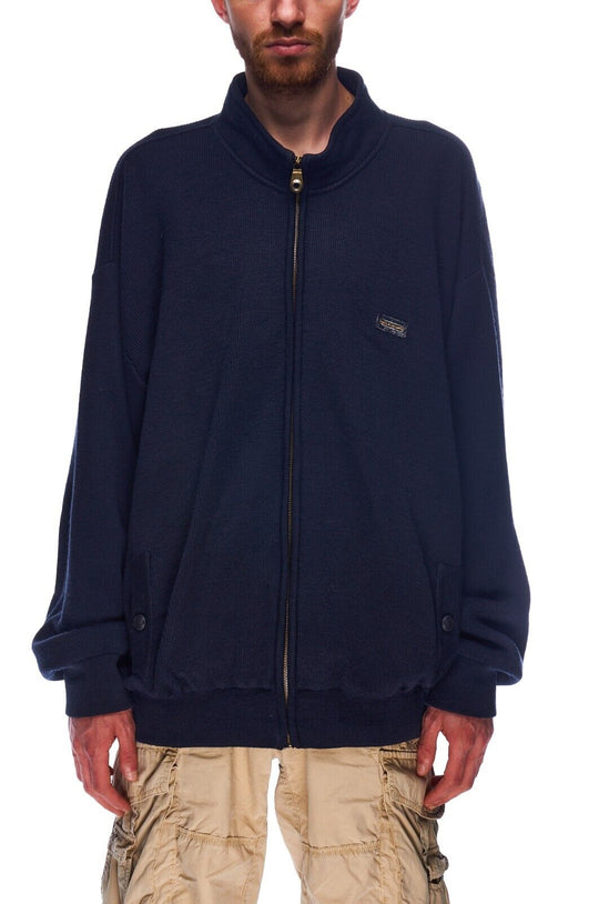 PAUL & SHARK Typhoon 2000 Knit Jacket Navy Wool Men's Full Zip Sweater Size XL