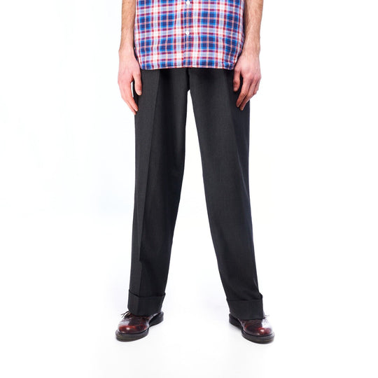 EMPORIO ARMANI Dress Pants Gray Viscose Men's Trousers Size 48