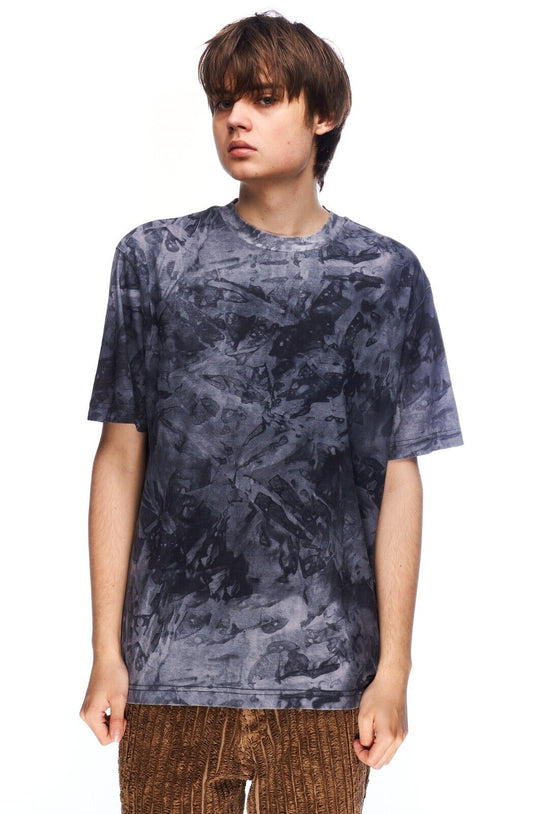 HUGO BOSS T-Shirt Grey Dyed Cotton Men's Short Sleeve Tee Size M