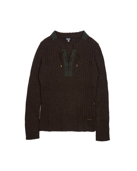 Vintage D&G DOLCE & GABBANA Jumper Wool Rib Knit Mens Size M