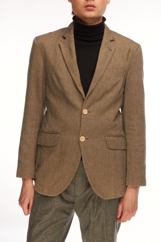 HACKETT London Blazer Brown Men's Elbow Patches Jacket Size 46