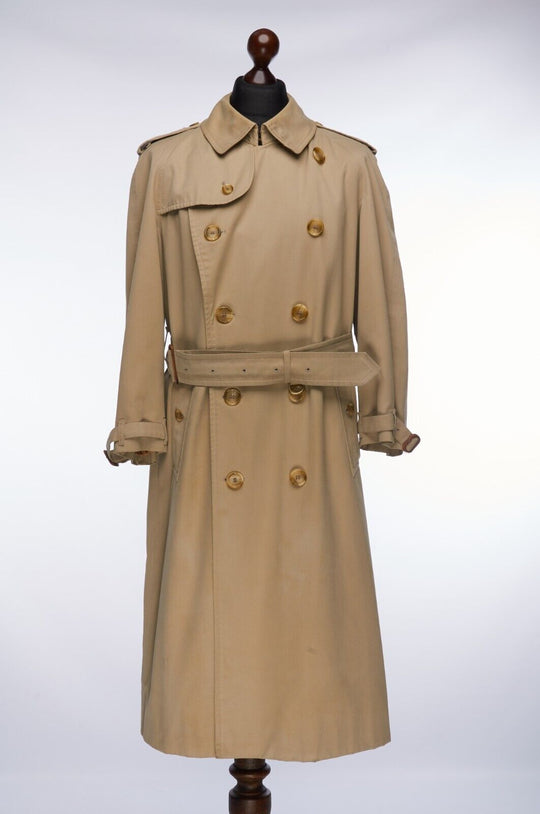 BURBERRYS Coat Beige Nova Check Mens Double Breasted Trench Size 48 IT / 38 US