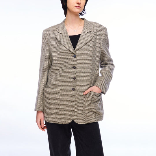 ISAIA Napoli Jimmy G Blazer Grey Wool Cashmere Women's Jacket Size 48 R