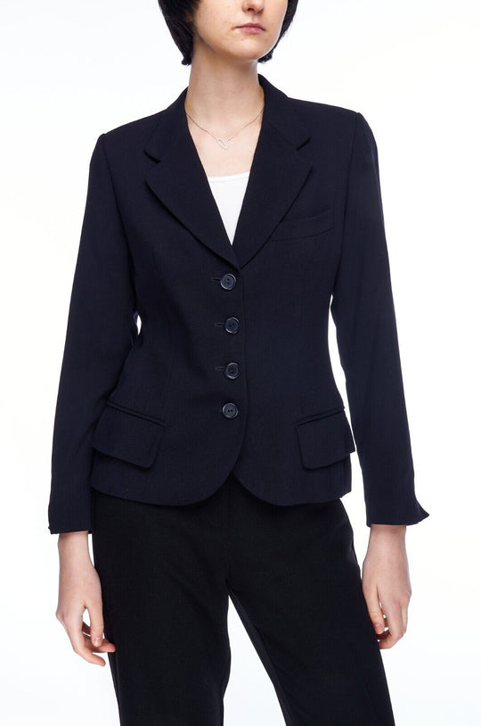 ESCADA Blazer Jacket Black Women's Single Breasted Size 34