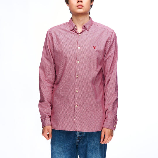 LYLE & SCOTT Shirt Red Cotton Men's Button Up Size M