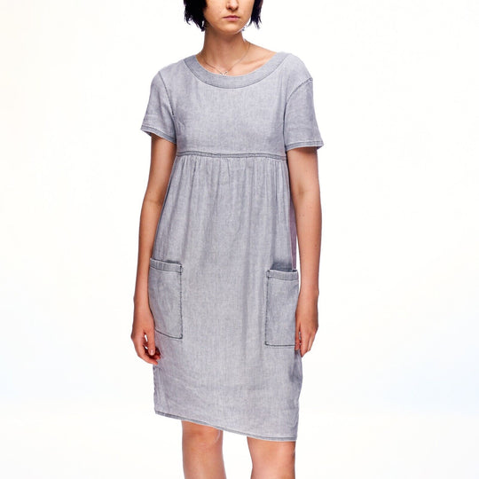 A.P.C. Summer Knee Dress Grey Linen Blend Womens Size M