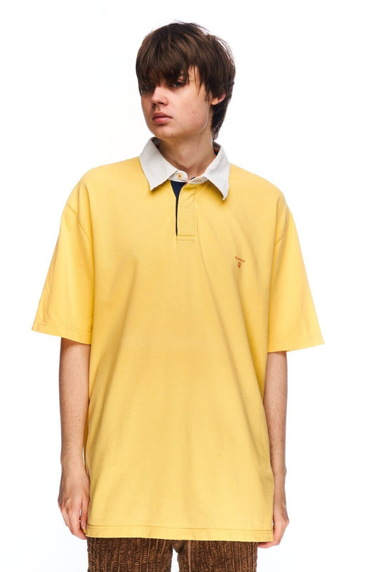 GANT Polo Shirt Yellow Pique Cotton Men's Short Sleeve Size 3XL