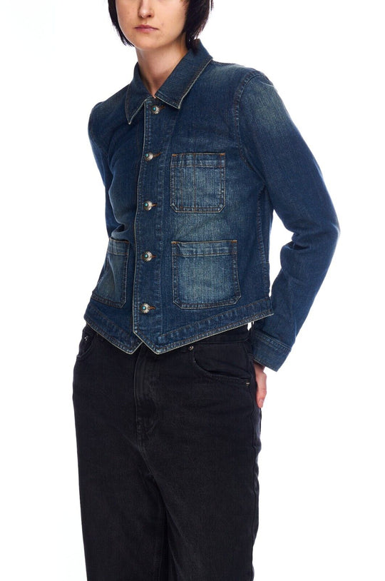 RALPH LAUREN Jacket Blue Denim Cotton Women's Size M
