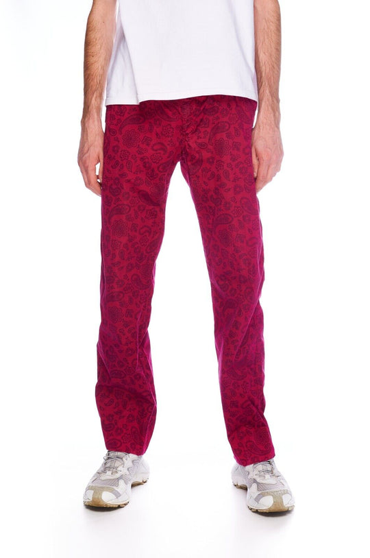 ETRO Chino Pants Magenta Pink Paisley Print Cotton Men's Trousers Size 48