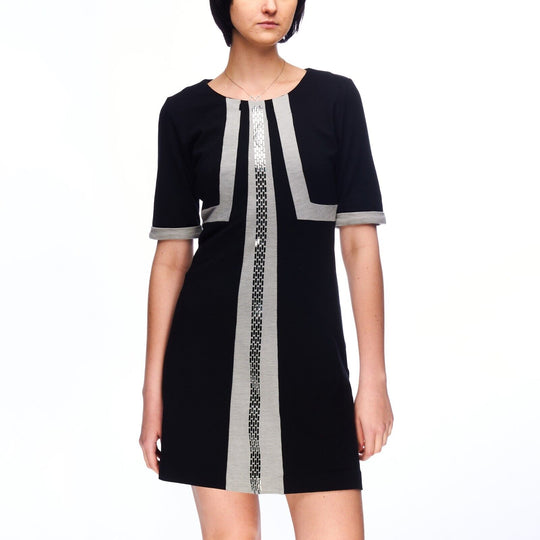 ROCCOBAROCCO A-Line Dress Black Women's Knee Length Size ~M