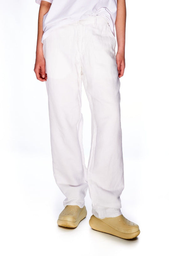 ARMANI JEANS Chino Pants White Hemp Cotton Men's Trousers Size 34