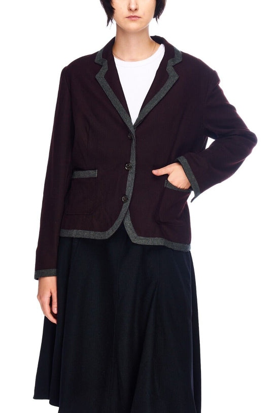PAUL SMITH Blazer Jacket Burgundy Wool Women's Sport Coat Size 48