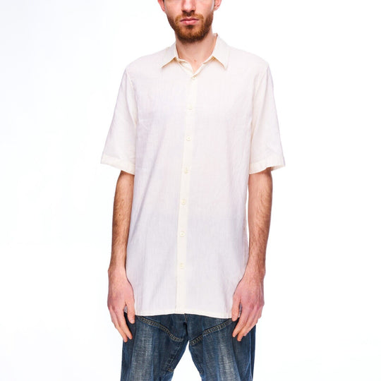 AQUASCUTUM Shirt Beige Linen Cotton Men's Short Sleeve Size S