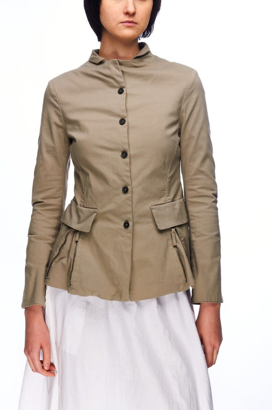 ANNETTE GORTZ Jacket Grey Cotton Women's Avant Garde Coat Size 34
