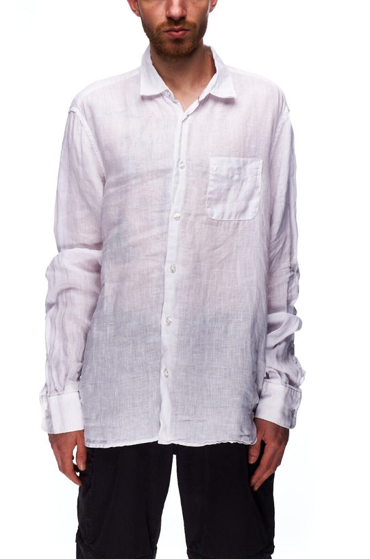 CP COMPANY Shirt White Linen Men's Button Up Size XL