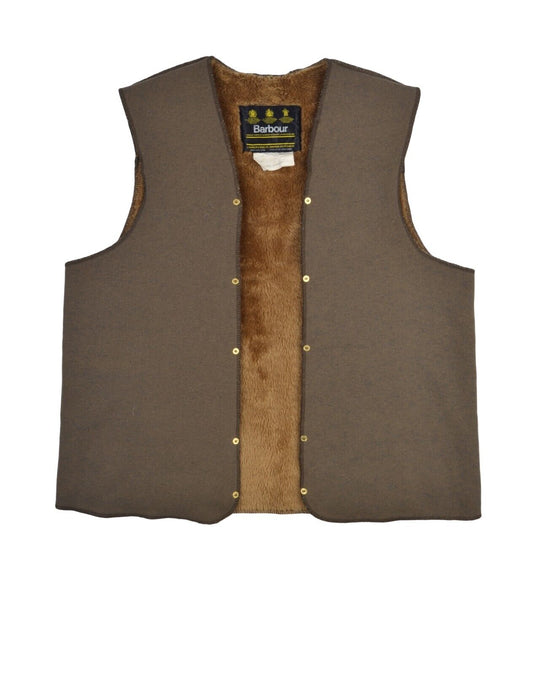 BARBOUR Lining Vest Khaki Brown Men's Snap Liner Size C42 / 107 cm