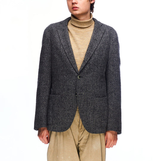 PAOLONI Blazer Jacket Gray Herringbone Wool Men's Sport Coat Size 50
