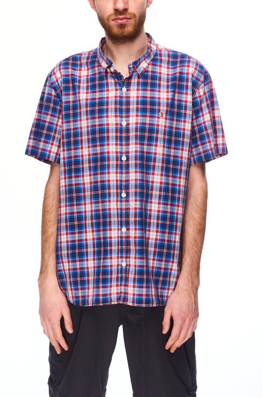 BARACUTA Shirt Multicolored Check Cotton Men's Button Down Size XL