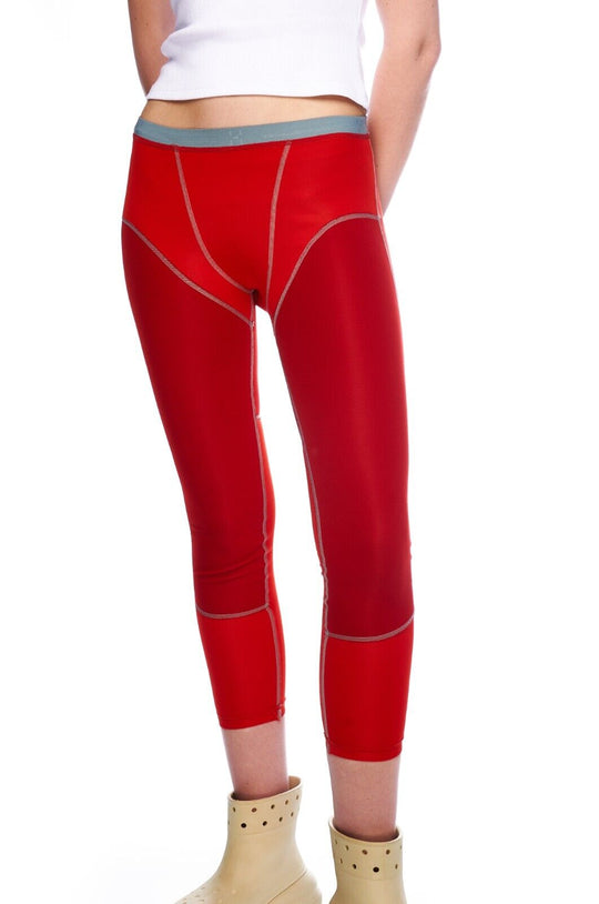 HAGLOFS Leggings Pants Red Stretch Women's Slim Fit Dry Skin Size 38