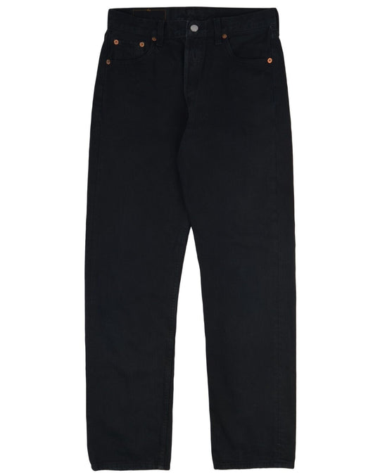 LEVIS 501 Jeans Black Denim Cotton Men's Straight Leg Size W 30 L 32
