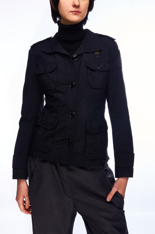 BLAUER USA Jacket Black Nylon Women's Multipocket Size S