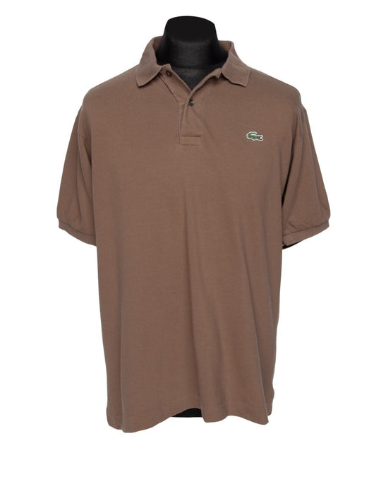 LACOSTE Polo Shirt Brown Pique Cotton Men's Short Sleeve Size 5 / L