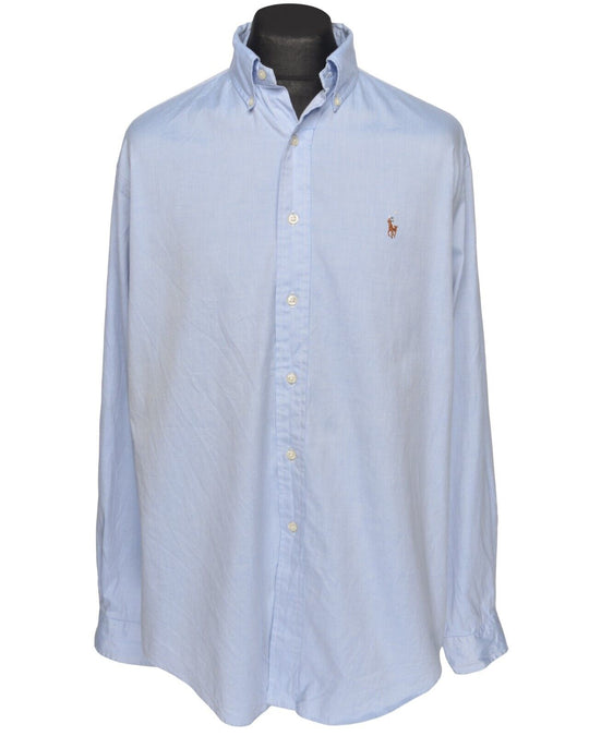 POLO RALPH LAUREN Yarmouth Shirt Blue Cotton Men's Button Down Size 16