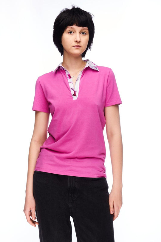 PAUL SHARK Yachting Polo Shirt Pink Cotton Women's Short Sleeve Top Size S