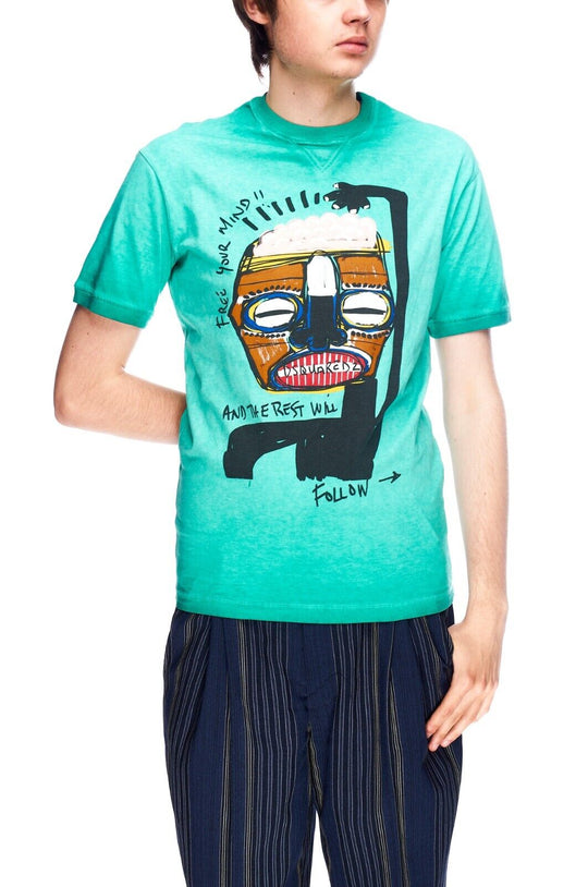 DSQUARED2 Green Cotton Print Logo Men's T-Shirt Size S